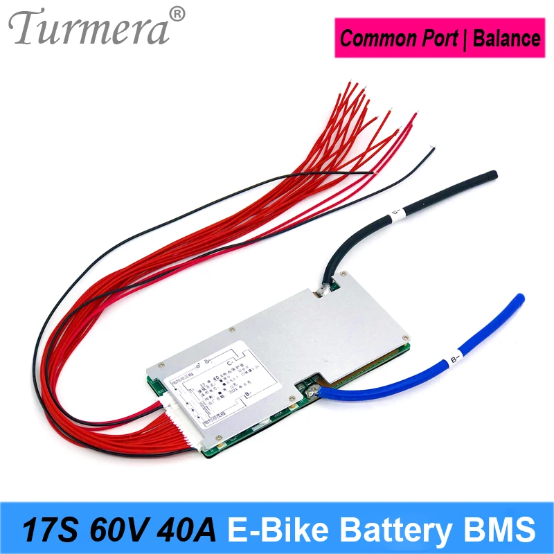 

Turmera 17S 60V 71.4V 40A BMS Li-ion Battery Protected Board with Balance for 18650 21700 Electric Bike or E-Scooter Battery Use