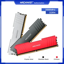 Machinist-デスクトップサーバーメモリ,モデルddr4,容量8gb 16gb,クロック周波数2133/2666mhz,RAM,ヒートシンク付き