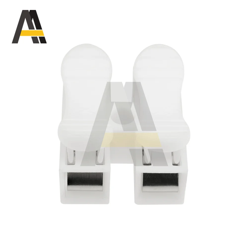 10 pces CH-2 fio da mola conector rápido 2p terminais de friso elétrico bloco de emenda cabo braçadeira fácil ajuste tira conduzida