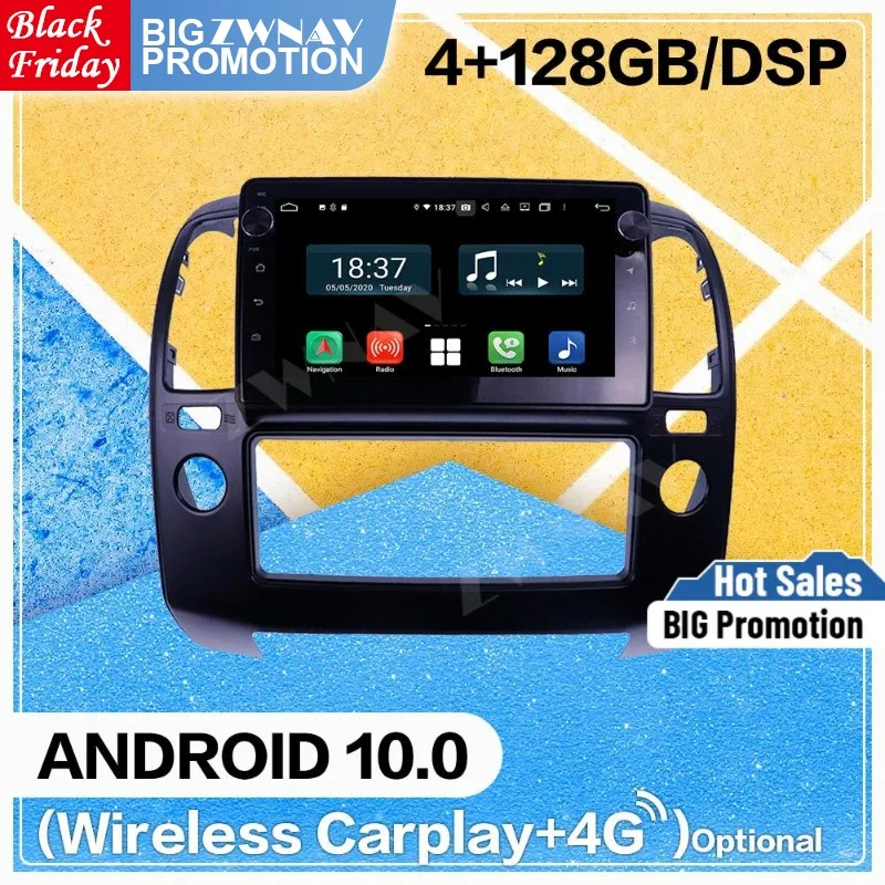 128G Carplay Android Screen 10 Player For Nissan Navara 2006 2007 2008 2009 2010 2011 2012 GPS Navi Radio Audio Stereo Head Unit