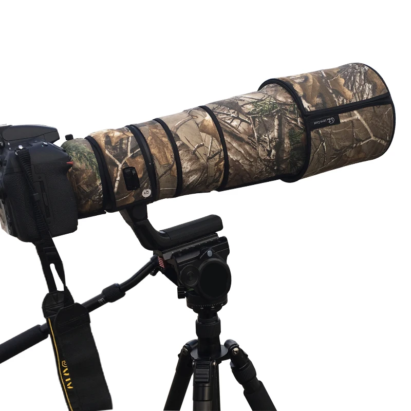 Juntuo Camouflage Waterproof Nylon Lens Wrap Case Cover for Nikon AF-S 200-400mm F/4G ED VR II Realtree Outdoor