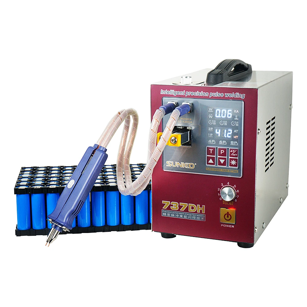 SUNKKO 737DH Spot Welder For 18650 Battery Welding 4.3KW High Power Induction Delay Automatic Pulse Battery Spot Welding Machine