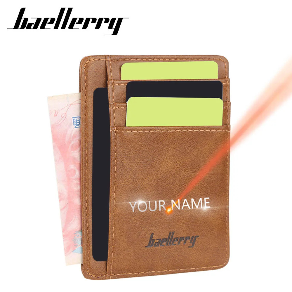 2022 New Mini Men Card Wallets Customized Card Wallet PU Leather Thin Card Holder Quality Male Card Purse Men Wallets Carteria