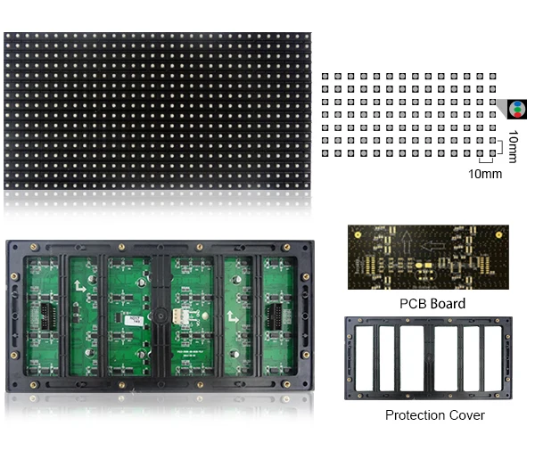Less shipping P10 SMD3535 4s Outdoor Full Color LED Display Module led screen