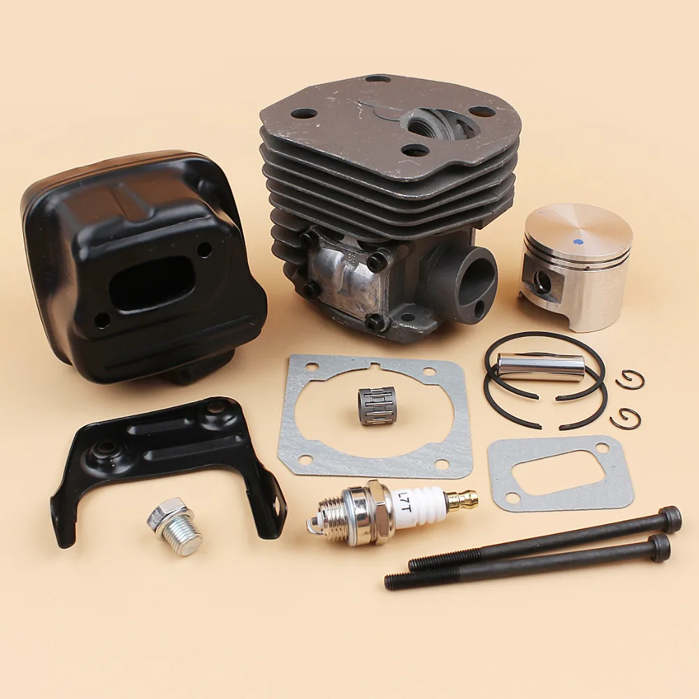 실린더 피스톤 배기 머플러 볼트 모터 세트, Husqvarna 353 340 346 346XP 350 351 345 체인톱 엔진 재건 키트, 45mm