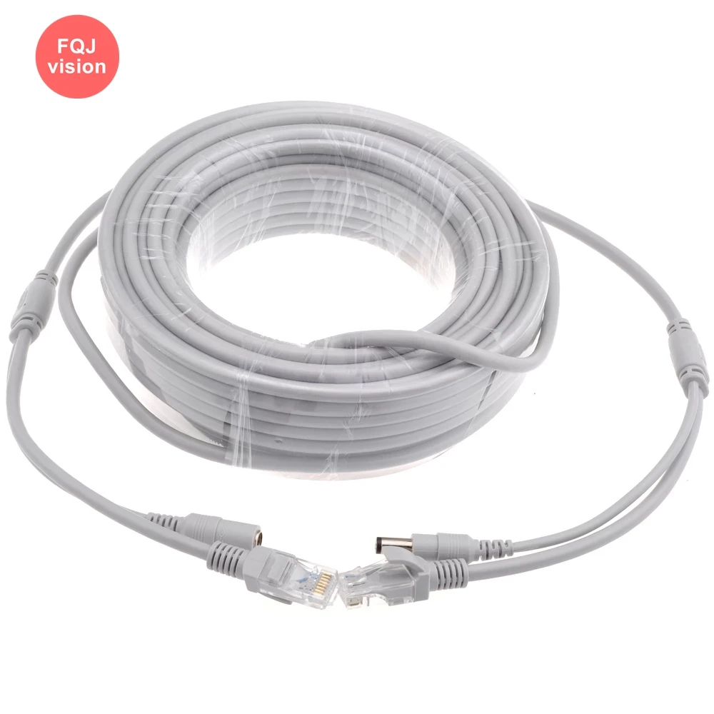 Ip Camera Ethernet Rj45 Kabel Cat5/CAT-5e Rj45 + Dc Power Internet Lan Kabel 2 In 1 Kabels 5M/10M/15M/20M/30M