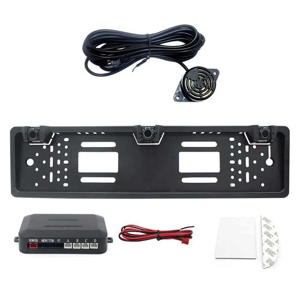 Universal Car License Plate Frames With Radar Detector Sensor Kit Goods For Eu Europe Car Numbers Car Rear View Camera Parking