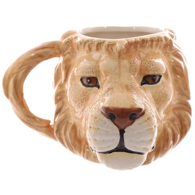 Puckator tiger head lion animal ceramic cup 3D dog head cup coffee cup