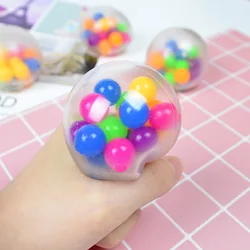 6cm Colorful Ball Kids Decompression Toys Stretchy Ball Plastic Toy for Children Men Women Hand Fidget Relieve TPR Birthday Gift