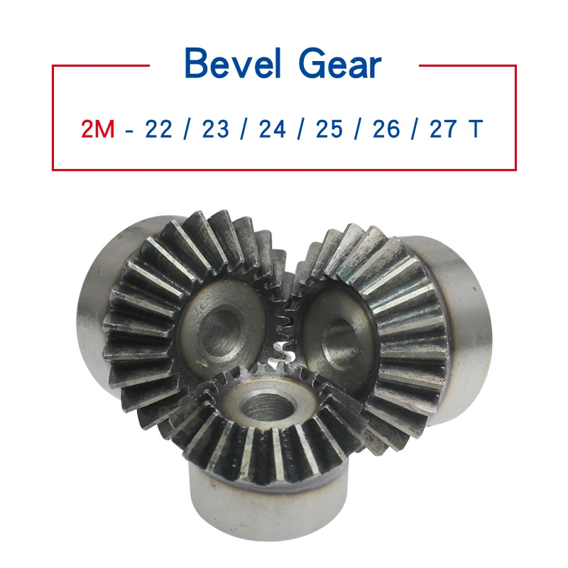 

1 Piece Bevel Gear 2M22T/23T/24T/25T/26T/27T Gear 90 Degrees Meshing Angle Carbon Steel Transmission Ratio 1:1 Transmission Part