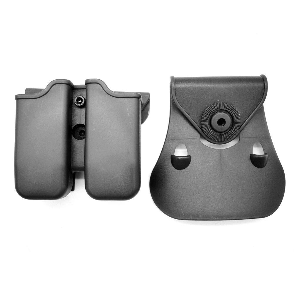 

Magazine Pouch Double Magazine Holster Universal 9mm .40 Caliber Stack Mag Holder with 1.5-2 Inches Belt Clip and Paddle