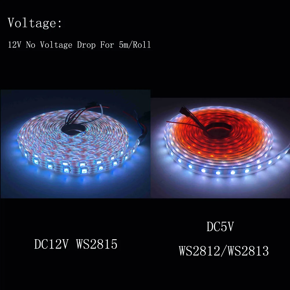 Rgb ledストリップライト,rgb音楽コントローラーキット,ws2815 (ws2812b ws2813更新),sp107e,dc12v