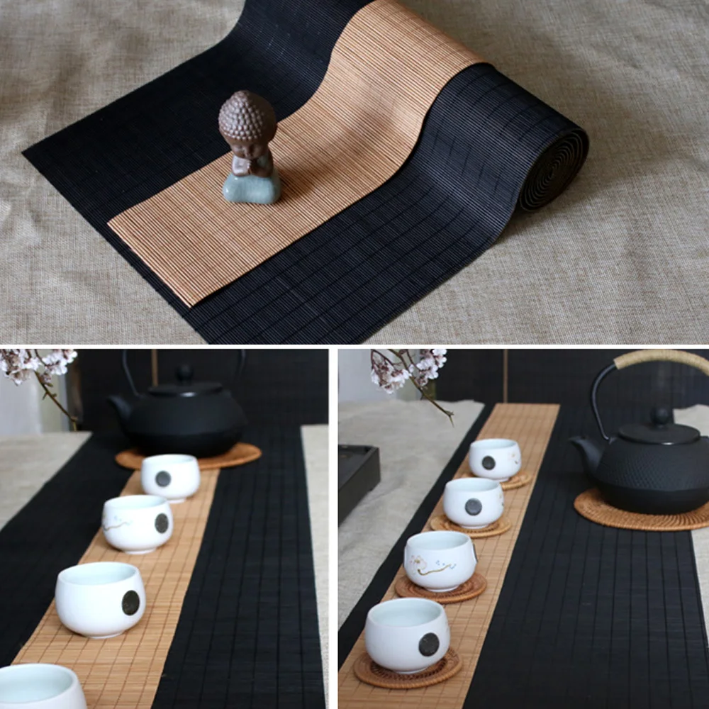 

Japanese-style Table Runner Bamboo Coffee Table Flag Modern Home Living Room Handmade Bamboo Curtain