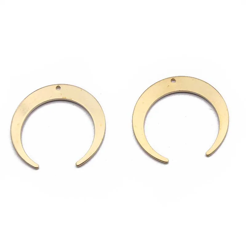 10pcs 27x26mm Raw Brass Moon Charms Pendant for DIY Earrings Necklace Bracelet Charms Jewelry Making Handmade Supplies