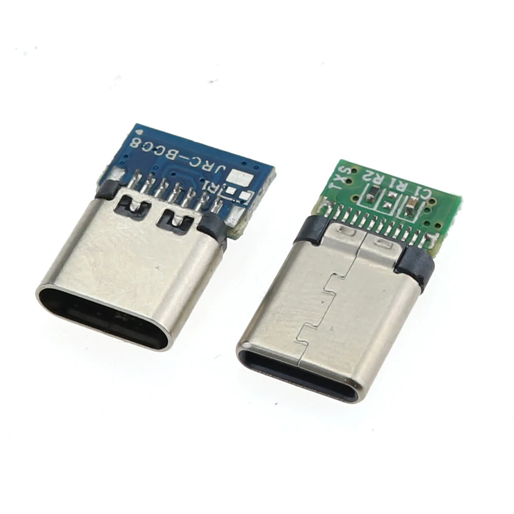 10pcs USB 3.1 유형 C 커넥터 24 핀 Male / Female 소켓 리셉터클 어댑터-솔더 와이어 전원 케이블 USB-C PCB 보드 포트