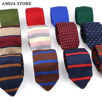 سوبر لينة الرجال محبوك التعادل الصلبة الملونة طباعة الأزهار زهرة 7 سنتيمتر متماسكة الدافئة الرقبة للرجال هدية عادية المنسوجة ارتداء اليومي Cravat