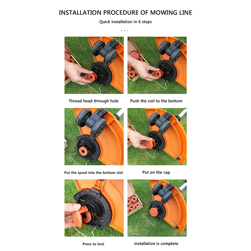 Rodada Nylon Cord Wire String para Grass Trimmer, Grass Cut Line, Linha Corda, 8Pcs, 1,65 milímetros