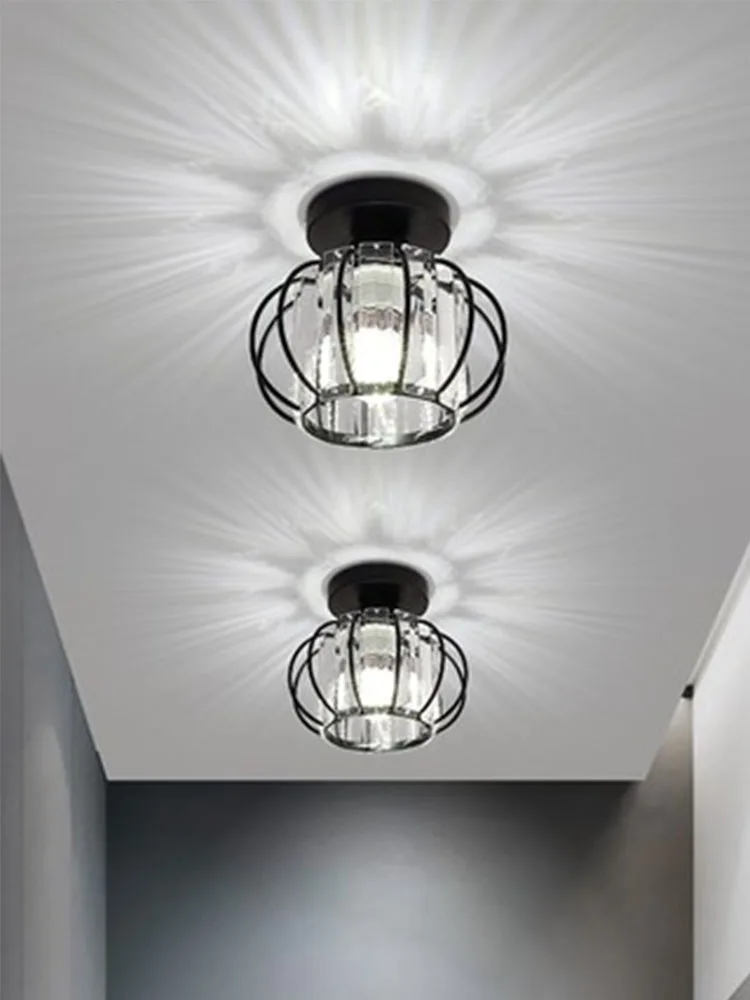 Modern Crystal Ceiling Light Industrial Lustre for Kitchen Decorative E27 Ceiling Lamp Aisle Corridor Led Lighting Luminaire