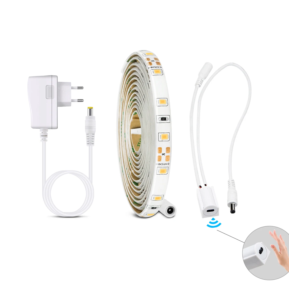 

Hand Sweep LED Strip Light 220v 110v to DC 12v Flexible Sensor Switch For Backlight Kitchen Wardrobe Tape Decoration Night Lamp