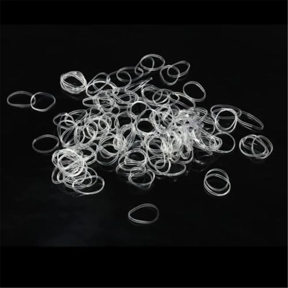 New 200 Pcs Child Baby Gum Transparent TPU Disposable Elastics Hair Bands Girls Ponytail Holder Rubber Bands Hair Accessories