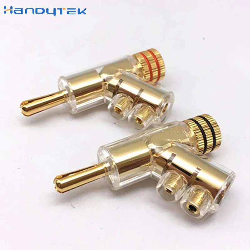Conector auto-travamento banhado a ouro, conector de plugue tipo y para amplificador de áudio hifi, de cobre puro