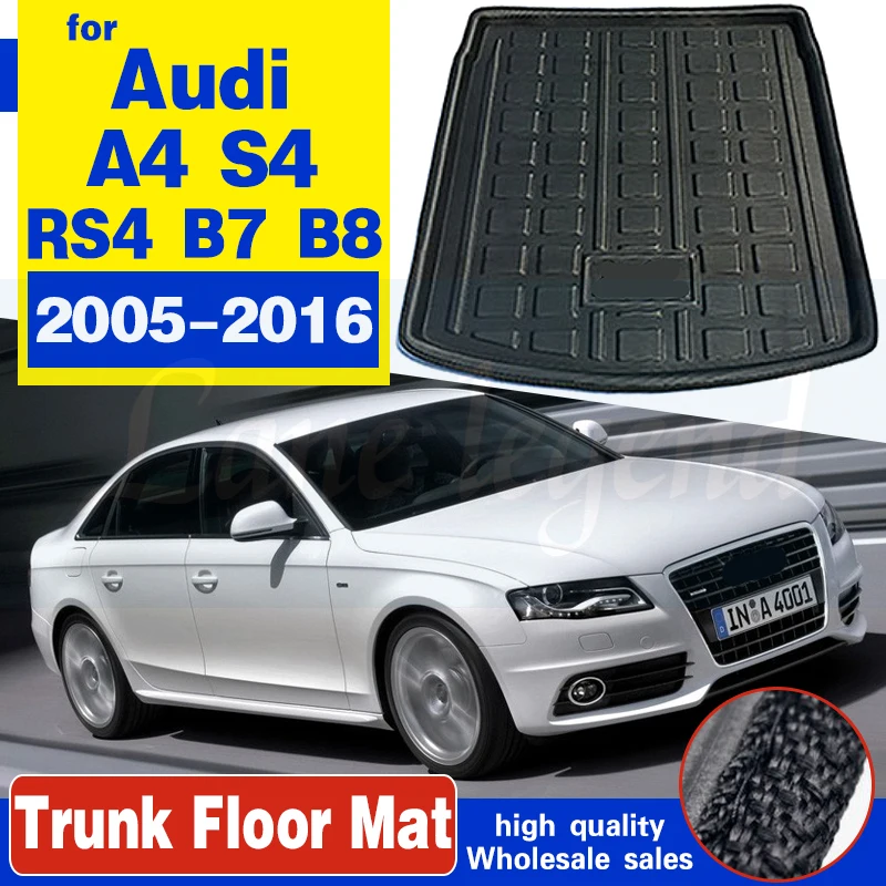 

For AUDI A4 S4 RS4 B7 B8 Sedan Saloon 2005-2016 Car Rear Boot Liner Trunk Cargo Mat Tray Floor Carpet Mud Pad Protector