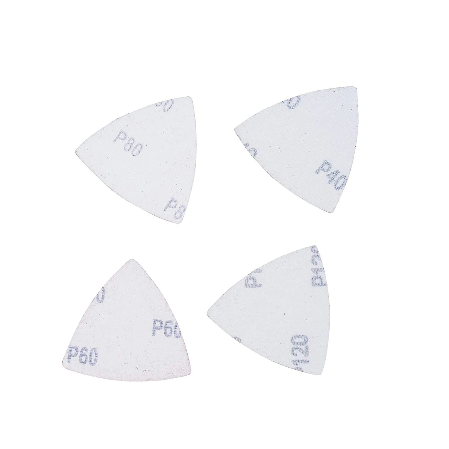 Discos de lijado de 80x80x80, papel de lija Triangular de gancho y bucle para almohadilla de lijado multiherramienta oscilante Triangular de 3-1/8 pulgadas, 30 Uds.