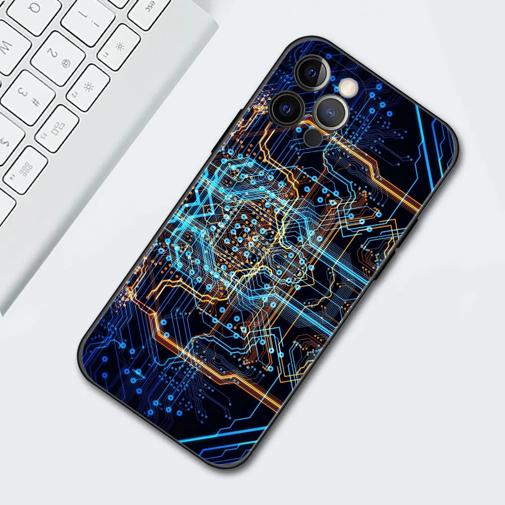 Computer Motherboard board Case for iPhone 13 12 Mini 11 Pro Max XR X 7 8 6 6S Plus XS Max 5S SE 2020 Phone Cover Coque