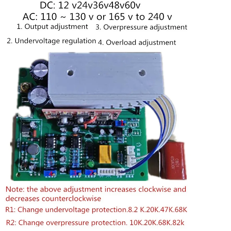 DC12V-60V 500W 1000W 2000W pure sine wave power frequency inverter motherboard inverter drive board