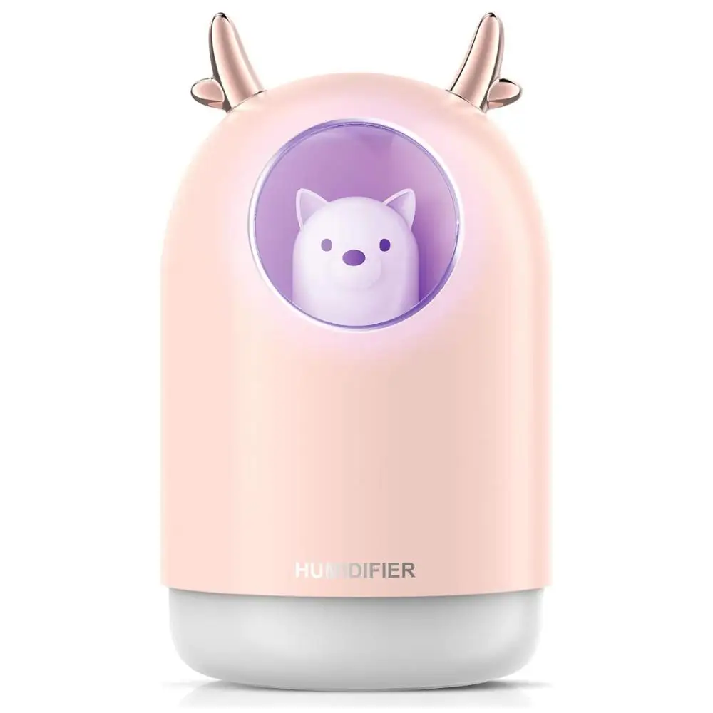 3-in-1 Umidificatore Piccolo Umidificatore Portatile 300ml USB 7 Colori HA CONDOTTO LA Luce di Notte umidificatori Ultra-tranquillo con Simpatico Orso