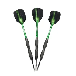 Fléchettes dures professionnelles de haute qualité 20g, 3 pièces, fléchettes à pointe en acier de tungstène, baril en aluminium vert