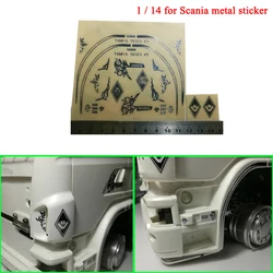 Metal Sticker Wheel Eyebrow Air Intake Mirror Sticker for 1/14 Tamiya RC Truck Car SCANIA R730 R470 R620 56323 Diy Parts