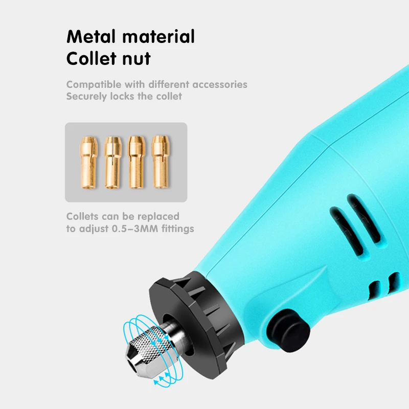 Dremel-taladro eléctrico de grabado, herramienta eléctrica de 2 piezas, pulidora, pulidora, 6 velocidades variables