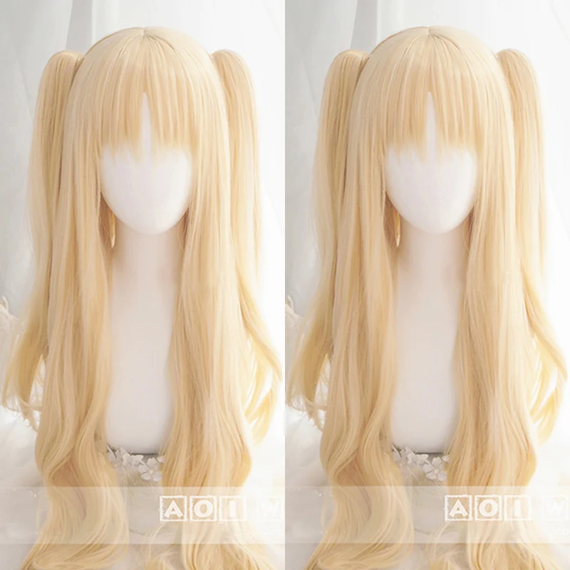 

FGO Fate Grand Order Cosplay Ereshkigal Wig Curly Light Blonde Hair Anime Fate Grand Order Cosplay Wigs + 4 Red Hairpins