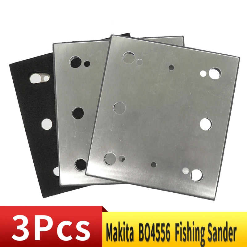 

3-Pack 100*110mm Replacement 1/4 Sheet Finishing Sander PSA Sanding Pad Backing Plate For Makita 158324-9 BO4556,BO4556