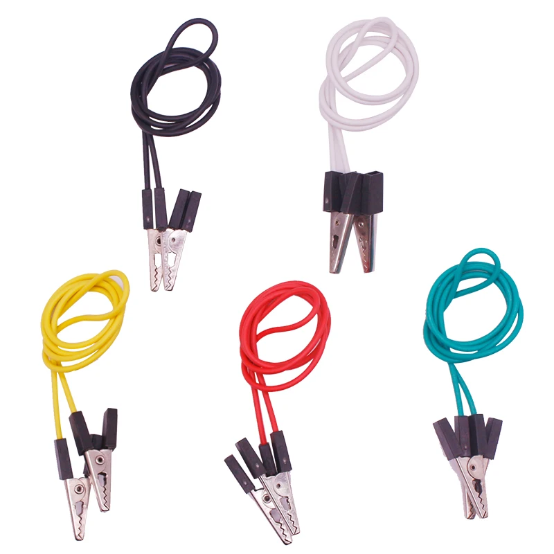 5 Pcs Flat Alligator Clip Color For Robot Car Electronic Kit DIY Project Sensor Experiments Micro:Bit RaspebrryPi 40cm Length