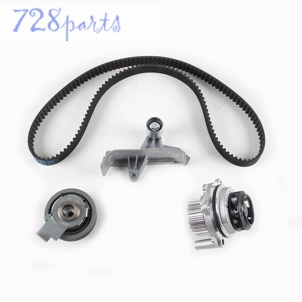 2.0L Timing Belt Tensioner Pulley Water Pump Kit Fit For AUDI A4 Auattro 2001-2008, A6 Quattro 02-05 ALT 06B 109 119F 06A109243A