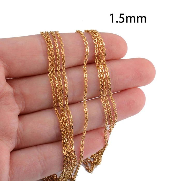 2m 1 Packung Edelstahl-Halskette DIY mit Kette Hochwertiger Großhandelsschmuck – Detail 3