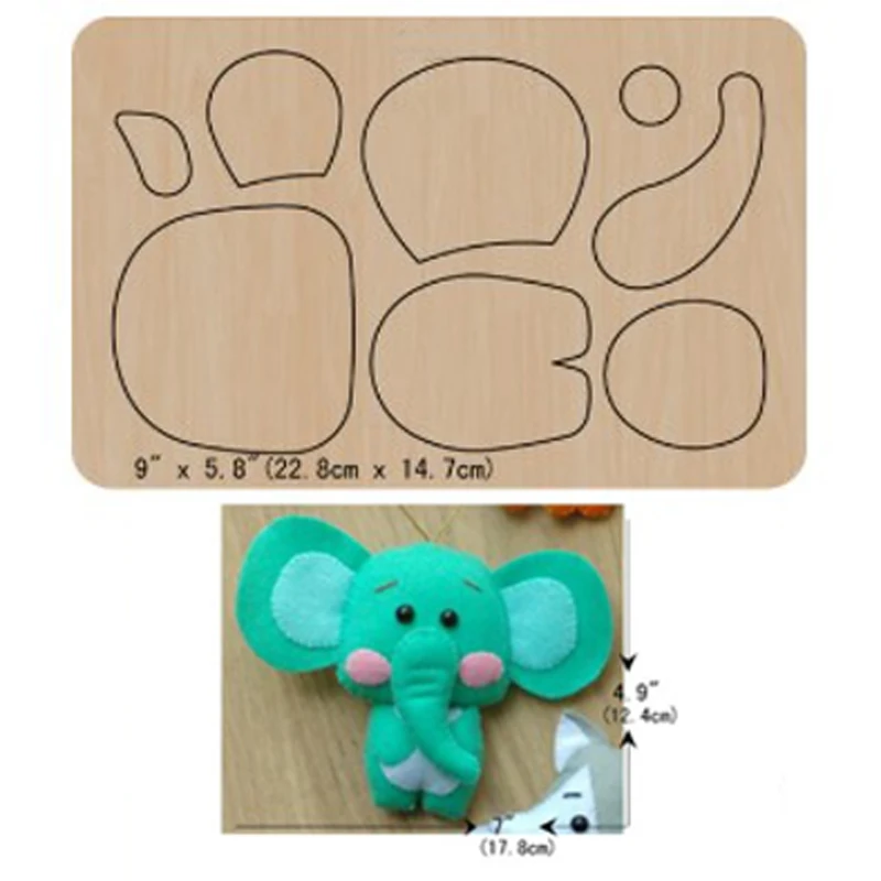 

Elephant Wood Cutting Die Handmade Birthday Gift Wooden Die Mould For Cut Leather Cloth Fit Common Die Cutting Machines