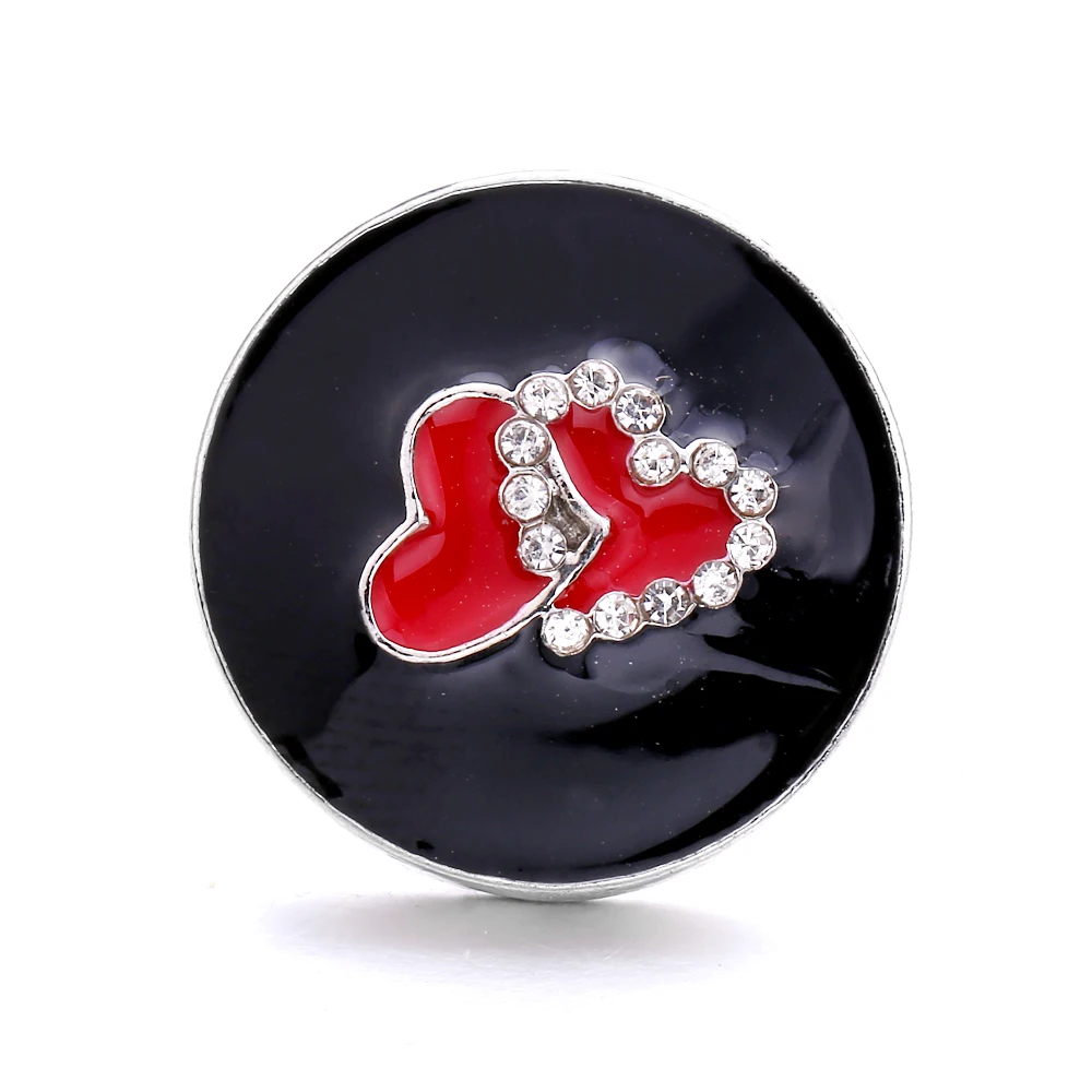 New 5pcs/Lot Fashion Black Snap Jewelry Rhinestone Flower 18mm Snap Buttons Jewelry Fit 18mm 18mm Leather Snap Button Bracelet