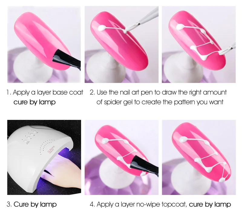 VENALISA Spider Liner Painting Gel New Formula Fast Design Roségoldfarbe Soak Off UVLED Nagelmaniküre Web Line Nagelgelpoliermittel – Detail 11