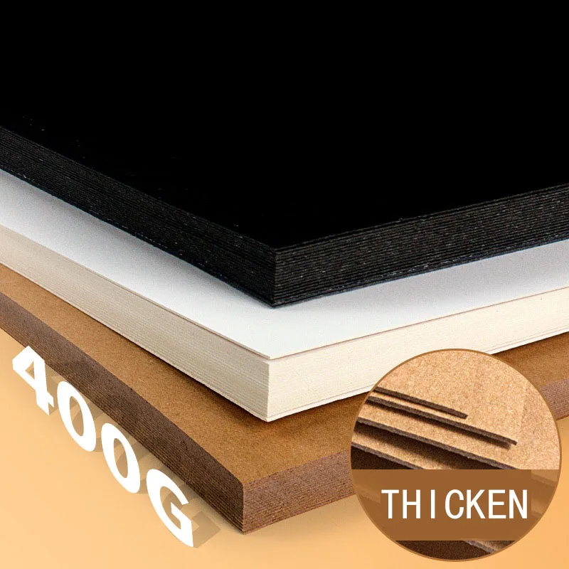 A3/A4/8K/4K 400g/230g Hard Cardboard Thick kraft Paper Student Kids Handmade Cutting Paper Kindergarten DIY Material