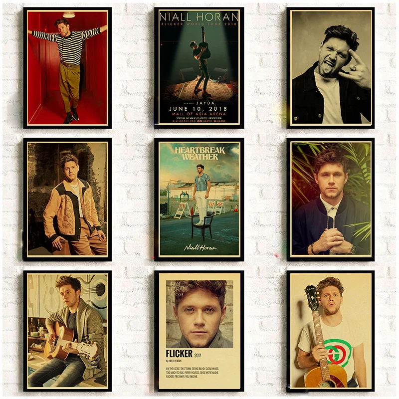 Niall Horan Portrait Retro Wall Picture for Living Room Decor Ireland Singer Wall Art Canvas Painting Anime Nordic Poster Print