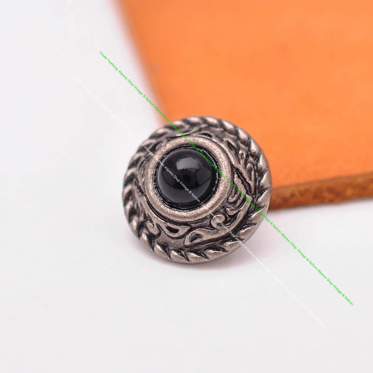 10pcs 12mm antike silberne Blume Seil Seite Leder handwerk Gürtel Zubehör Handtasche Brieftasche schwarz türkis Concho Screw back – Detail 10