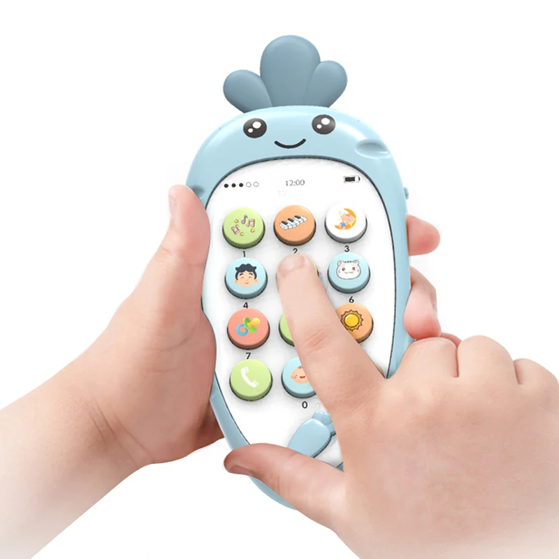 Baby Early Educational Toys Simulation TV Musical Remote Control Mobile Phone Toy Kids Funny Radish Teether Learning Toy