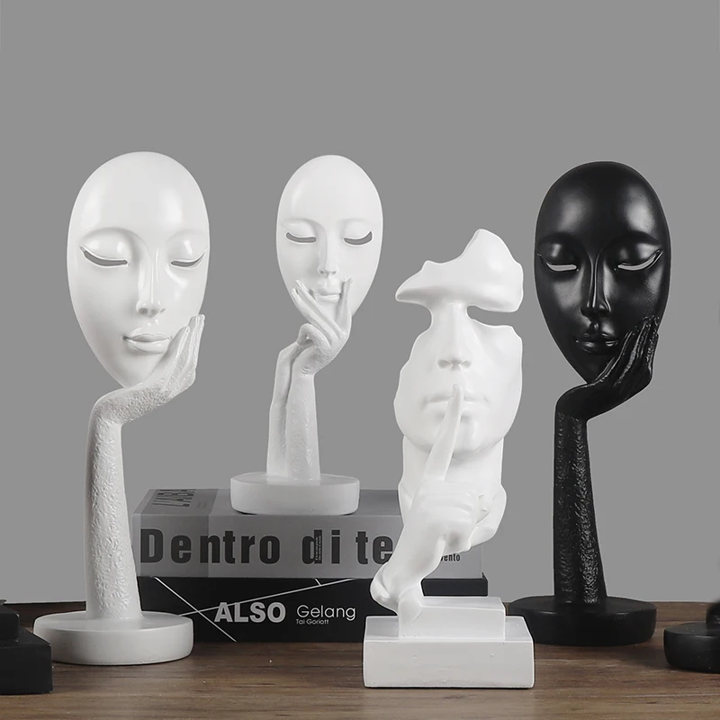 

European Mask Portrait Resin Accessories Home Livingroom Desktop Furnishing Crafts Store Club Cafe Table Ornaments Decoration