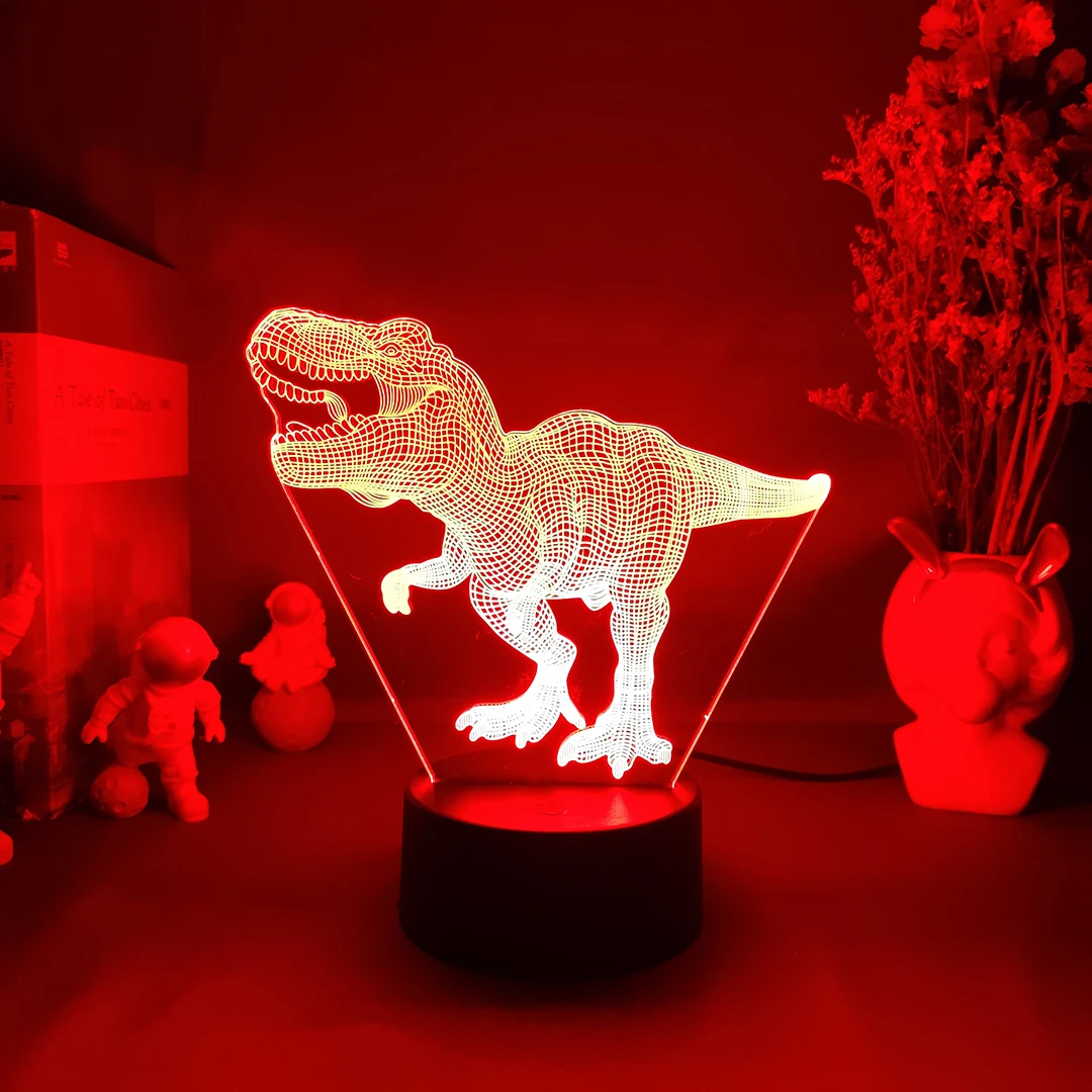 

Tyrannosaurus rex 3d acrylic Night Light for Kids Bedroom Decoration Cute Birthday Gift Dinosaur Nightlight