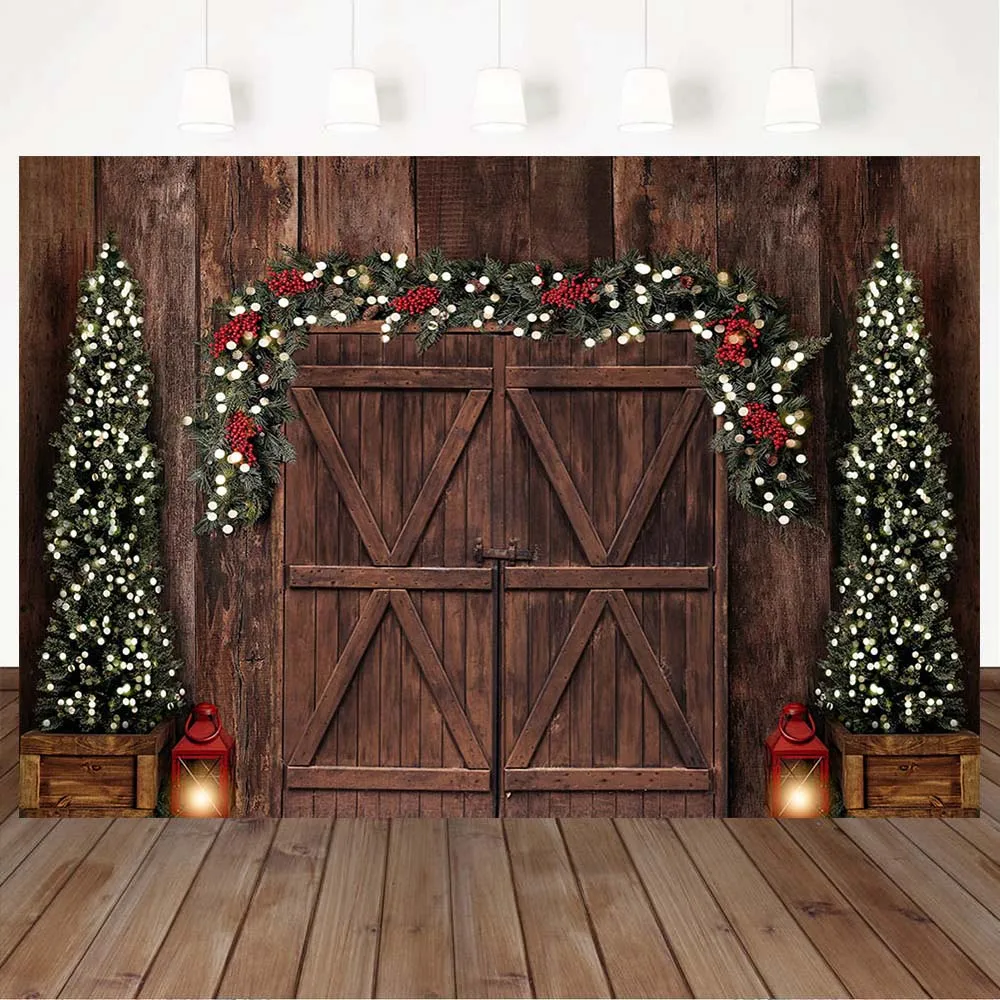 Mocsickaクリスマスの背景、フローリング、ドア、暖炉、クリスマスツリー、新生児写真、写真の背景、スタジオ、花輪