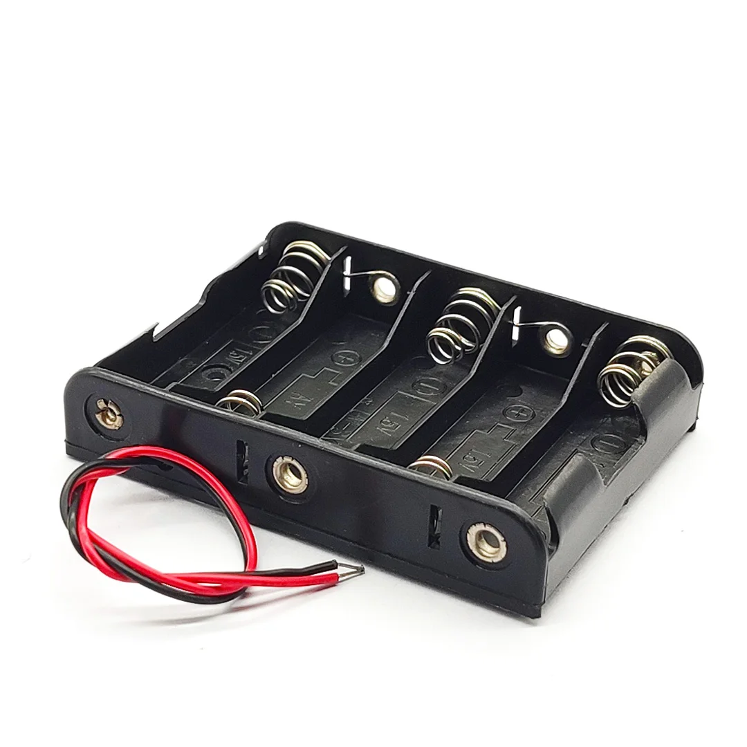 5AA 7,5 V Power Batterie Lagerung Fall Kunststoff Batterie Box 5 AA Batterie Halter Batterie Fall Mit Kabel Serie 5 slots DIY