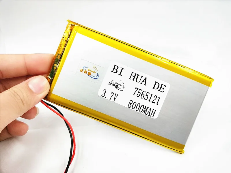 3.7 V bateria litowo-polimerowa 7565121 8000 MAH Tablet PC DIY akumulator litowo-jonowy komórek na PSP Tablet PC DVD GPS MID PDA e-book